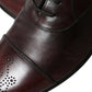 Bordeaux Leather Men Formal Derby Dress Shoes