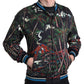 Chic Black Palm Tree Bomber Sweatshirt