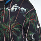 Chic Black Palm Tree Bomber Sweatshirt