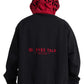 Black Red Leopard Print Men Hoodie Sweater