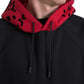 Black Red Leopard Print Men Hoodie Sweater