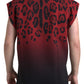Red Leopard Cotton Sleeveless Tank T-shirt