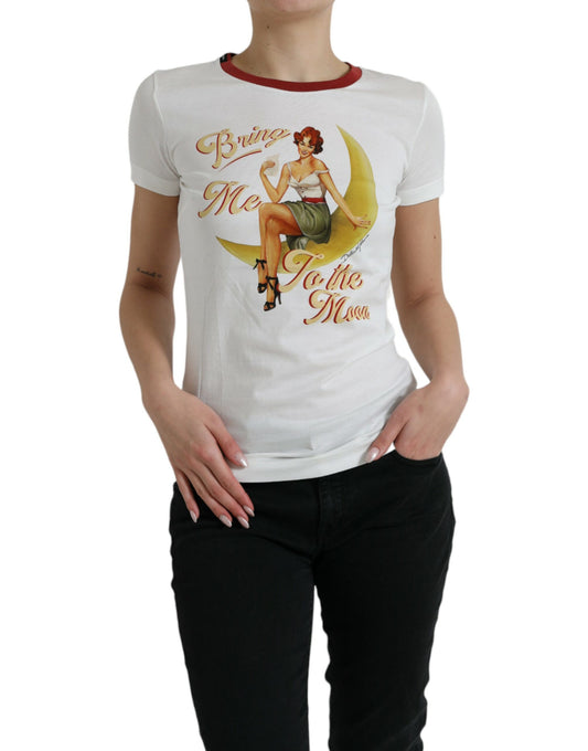 White Bring Me To The Moon T-shirt Top