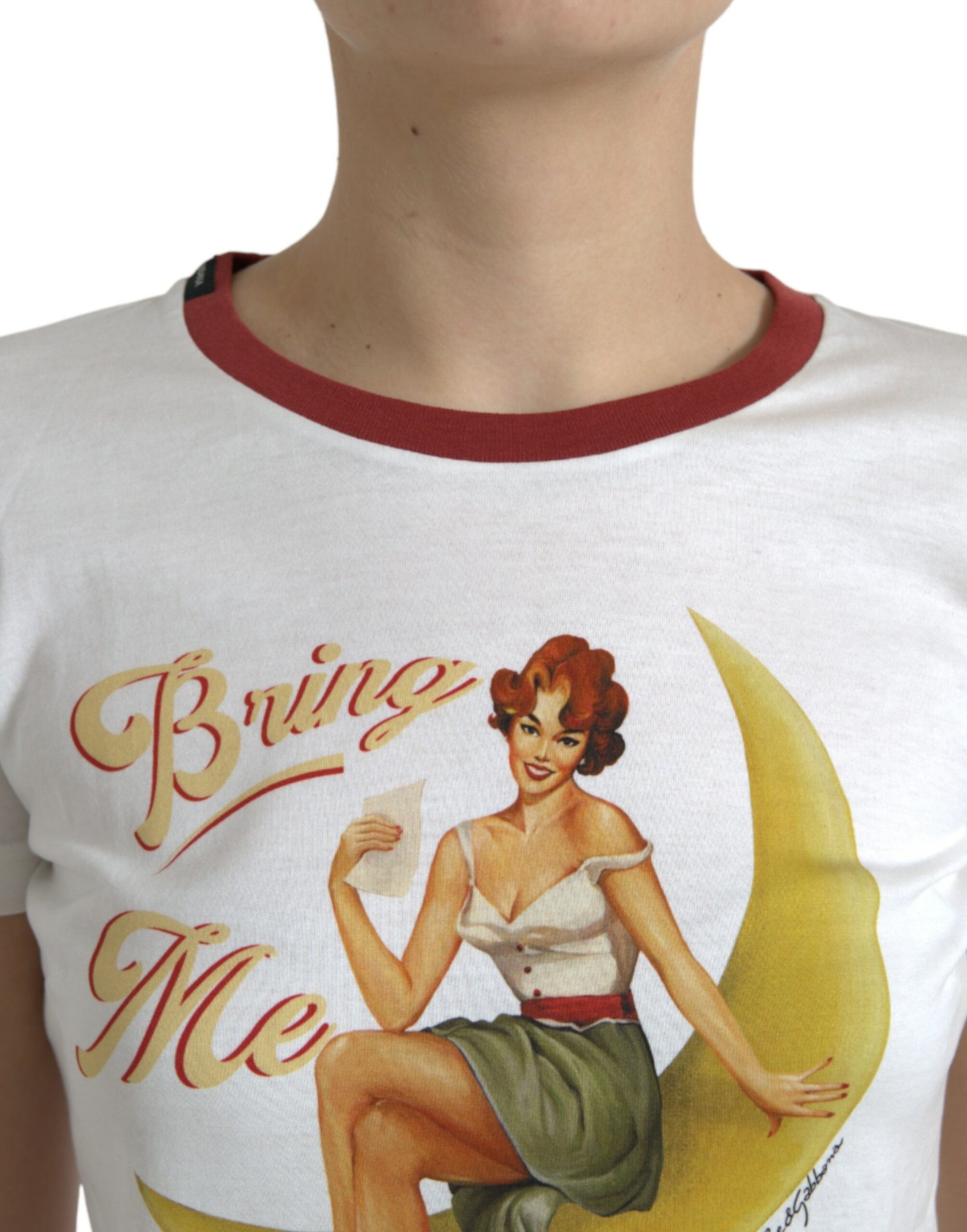 White Bring Me To The Moon T-shirt Top