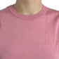 Pink Crew Neck Cropped Sleeveless Tank Top