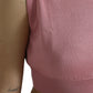 Pink Crew Neck Cropped Sleeveless Tank Top