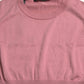 Pink Crew Neck Cropped Sleeveless Tank Top