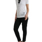 White Black Roses Crewneck Cotton T-shirt