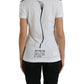White Black Roses Crewneck Cotton T-shirt