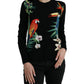 Black Bird Wool Long Sleeve Cardigan Sweater