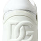 Elegant White Leather Low Top Sneakers