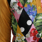 Multicolor Patchwork Cashmere Henley Sweater