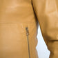 Yellow Leather Full Zip Bomber Men Jacket