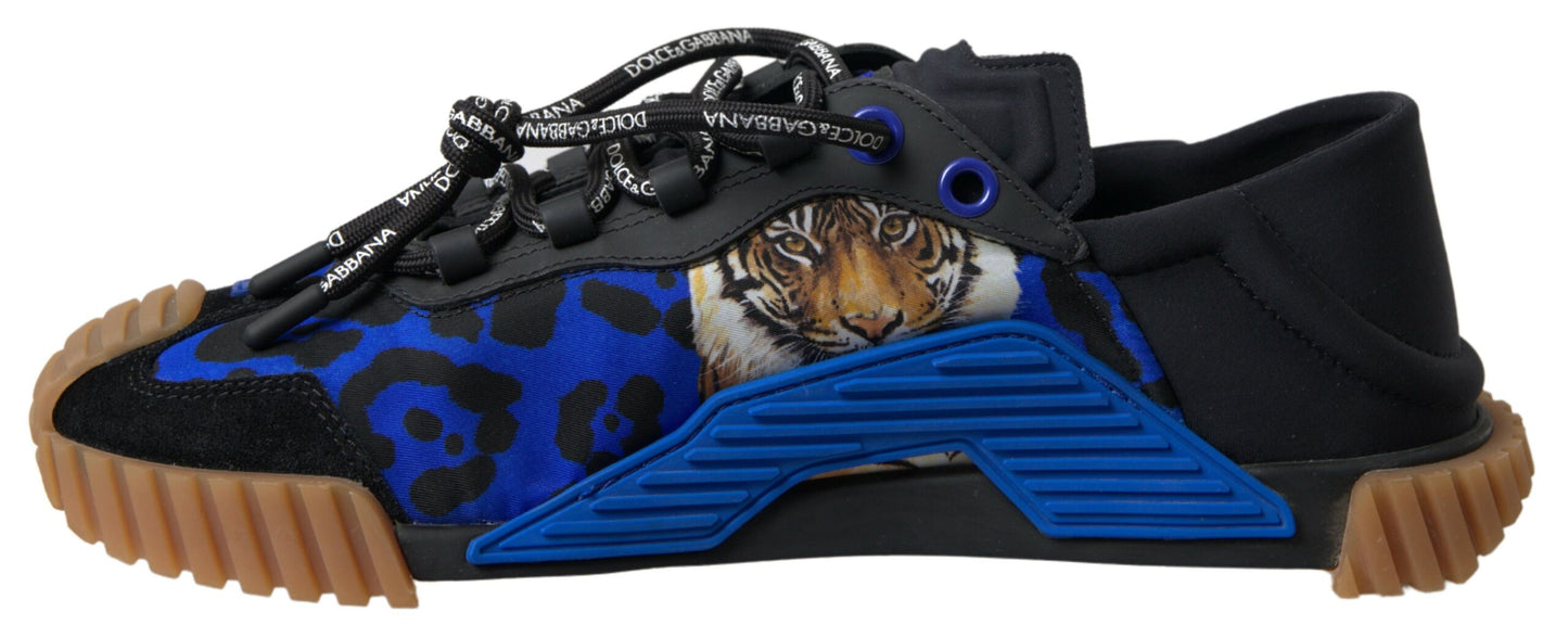 Elegant Black NS1 Sneakers with Tiger Motive