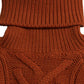 Brown Wool Knit Turtleneck Pullover Sweater