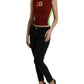 Red Green Silk DG Logo Sleeveless Tank Top