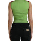 Red Green Silk DG Logo Sleeveless Tank Top
