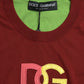 Red Green Silk DG Logo Sleeveless Tank Top