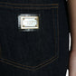 Blue Cotton Stretch Denim Skinny Jeans