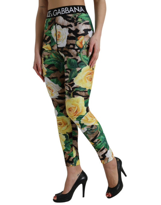 Multicolor Floral High Waist Leggings Pants