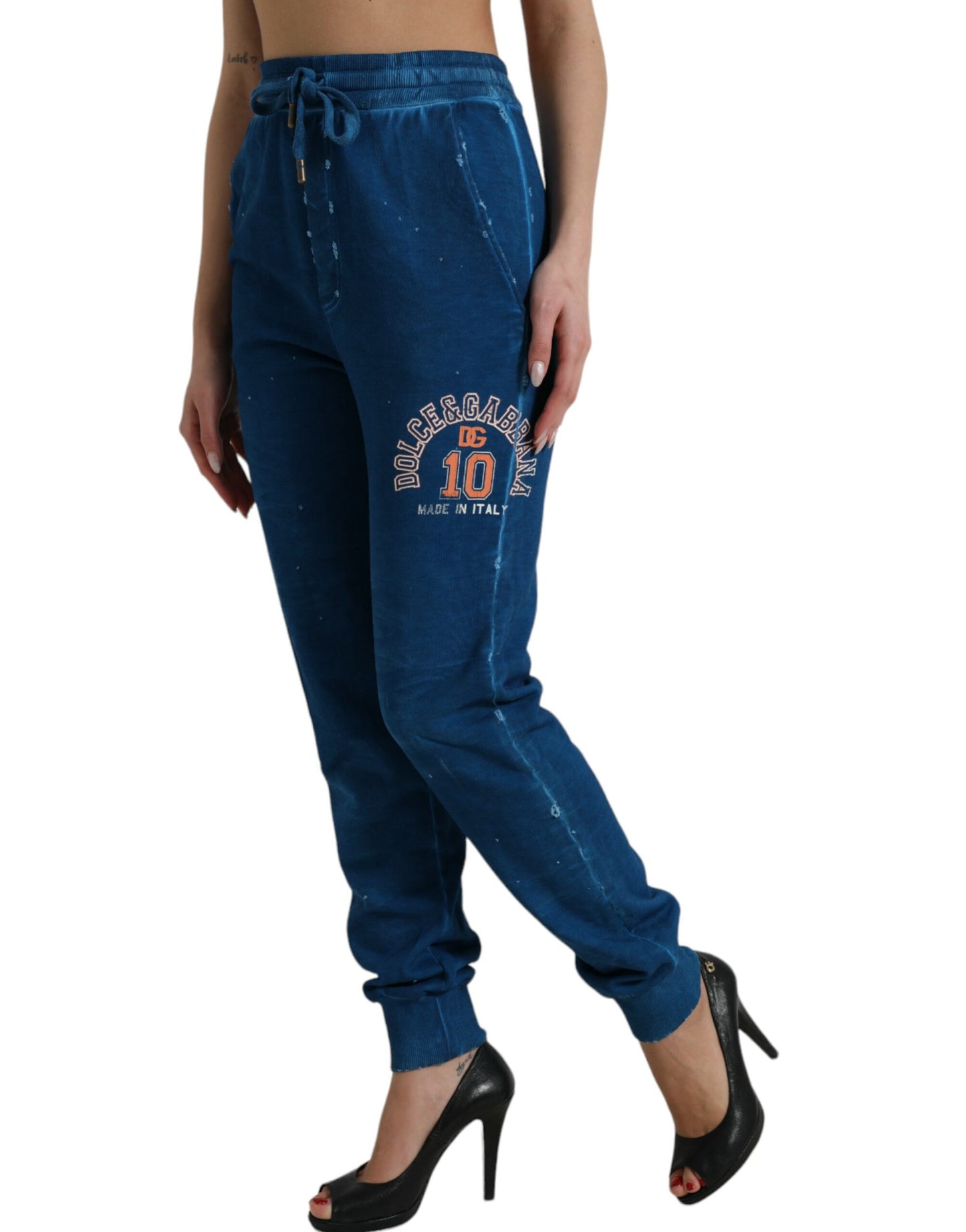 Blue Logo Cotton Jogger Sweatpants Pants