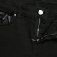 Black Cotton Stretch Denim Skinny Jeans