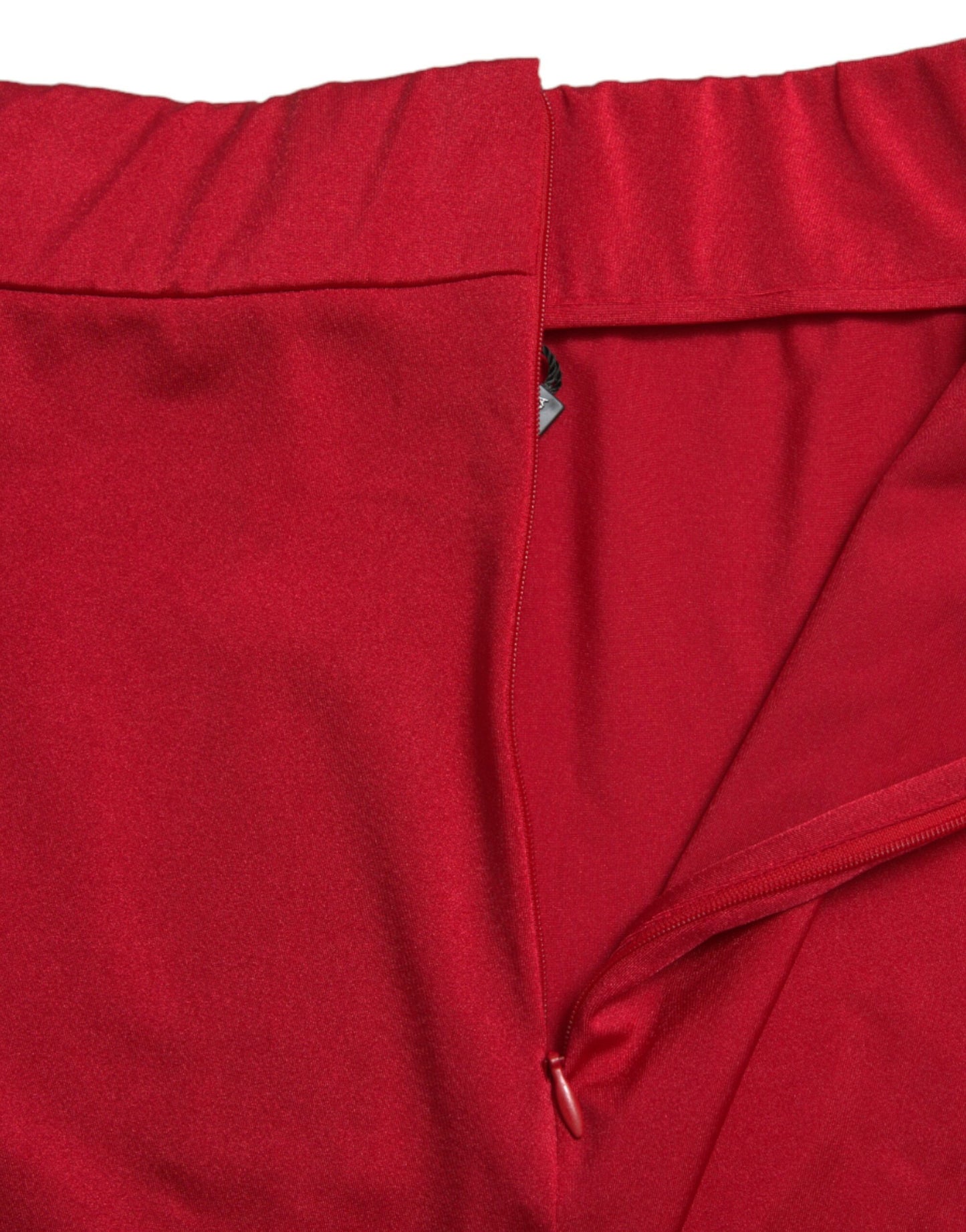 Red Stretch High Waist Cropped Leggings Pants