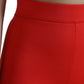 Red Nylon Stretch Slim Leggings Pants