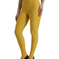 Yellow Nylon Stretch Leggings Pants