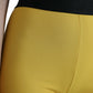 Yellow Nylon Stretch Leggings Pants