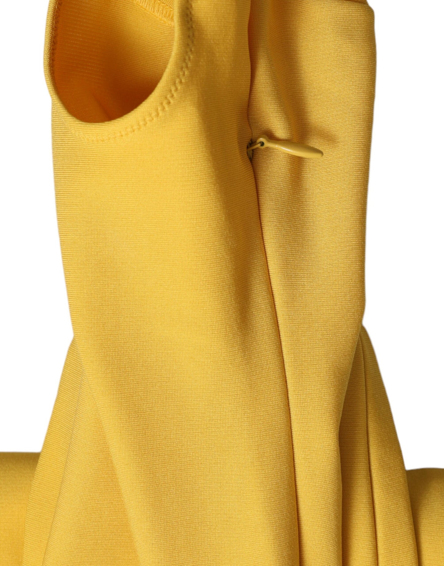 Yellow Nylon Stretch Leggings Pants