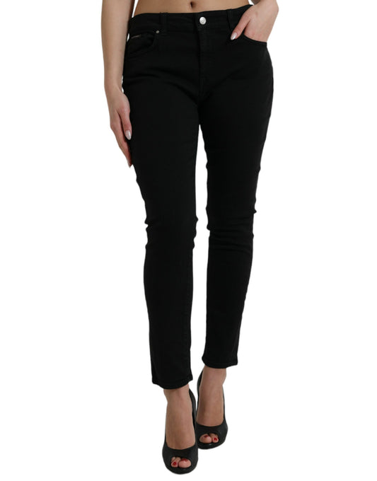 Jeans Skinny Black Cotton Stretch Denim Skinny Jeans