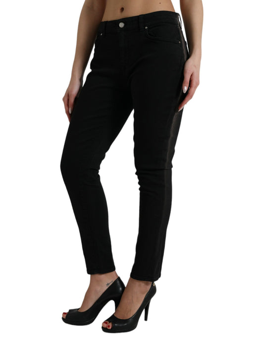 Jeans Skinny Black Cotton Stretch Denim Skinny Jeans