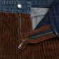 Brown Corduroy Cargo Denim Wide Leg Jeans