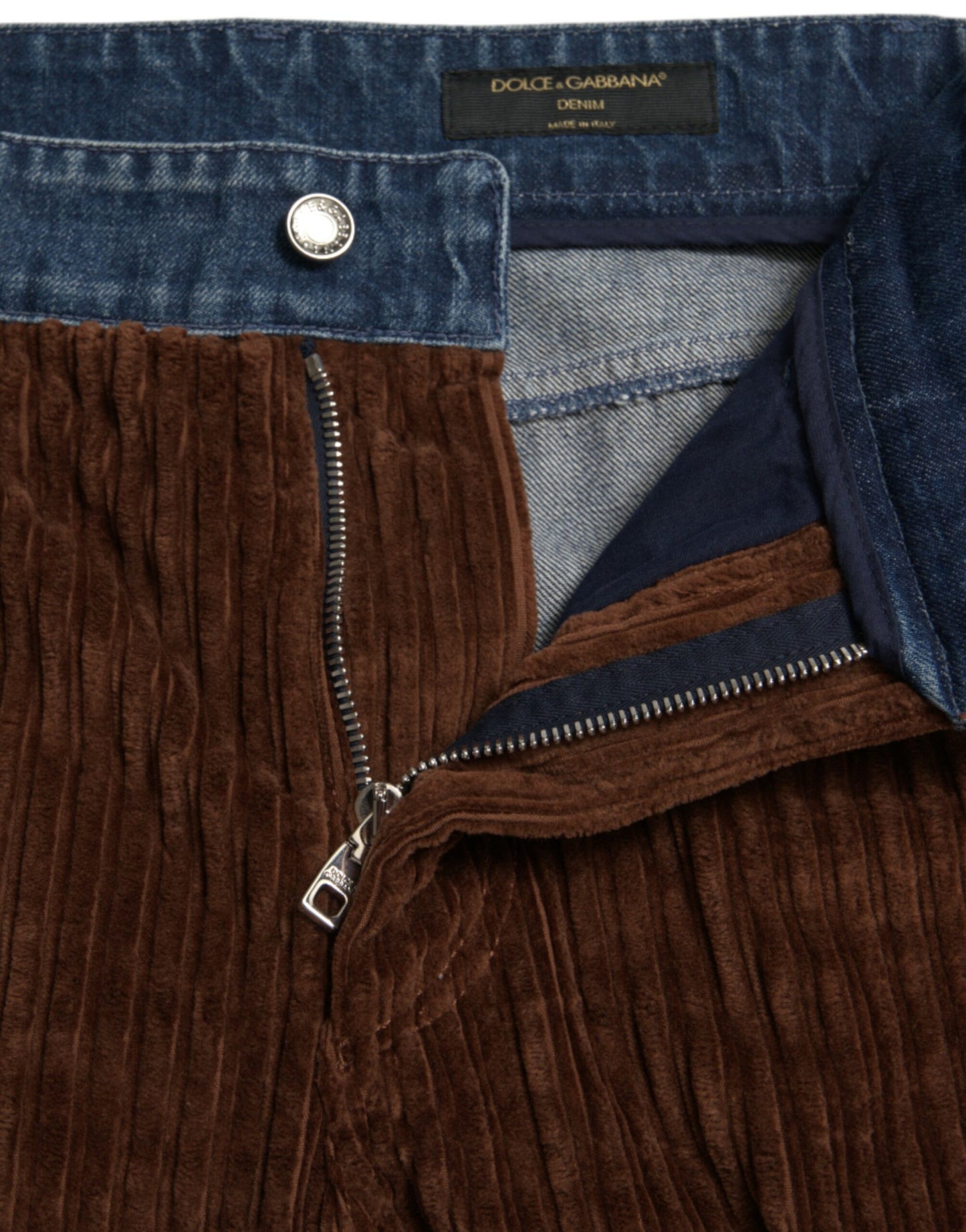 Brown Corduroy Cargo Denim Wide Leg Jeans