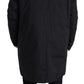 Elegant Black Hooded Trench Coat