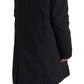 Elegant Black Hooded Trench Coat