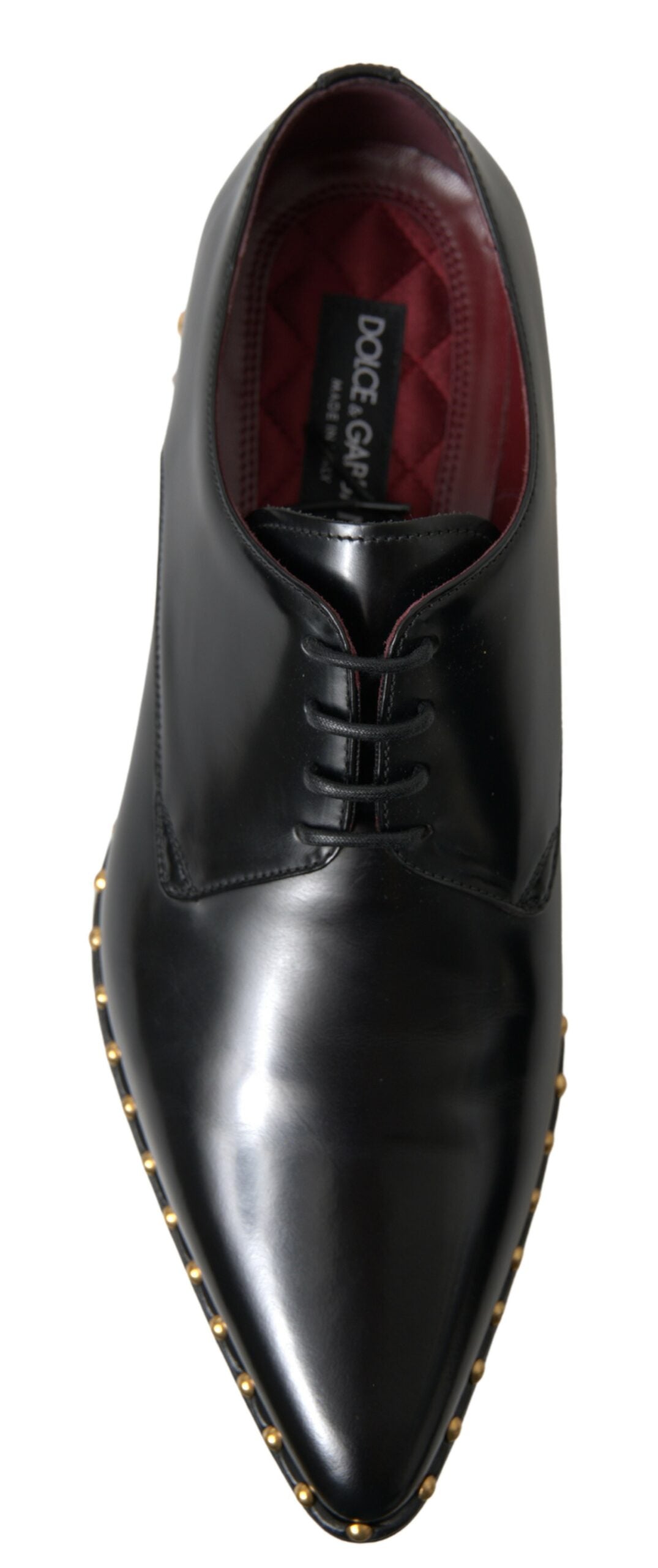 Elegant Gold-Accented Black Leather Dress Shoes