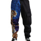 Black Tiger Print Cargo Jogger Pants