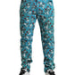 Blue Floral Print Skinny Cotton Denim Pants