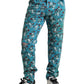 Blue Floral Print Skinny Cotton Denim Pants