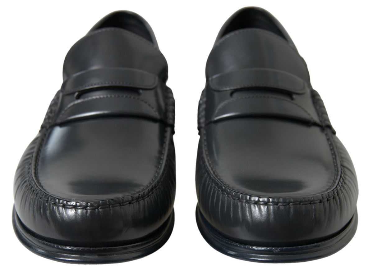 Elegant Black Leather Mens Loafers