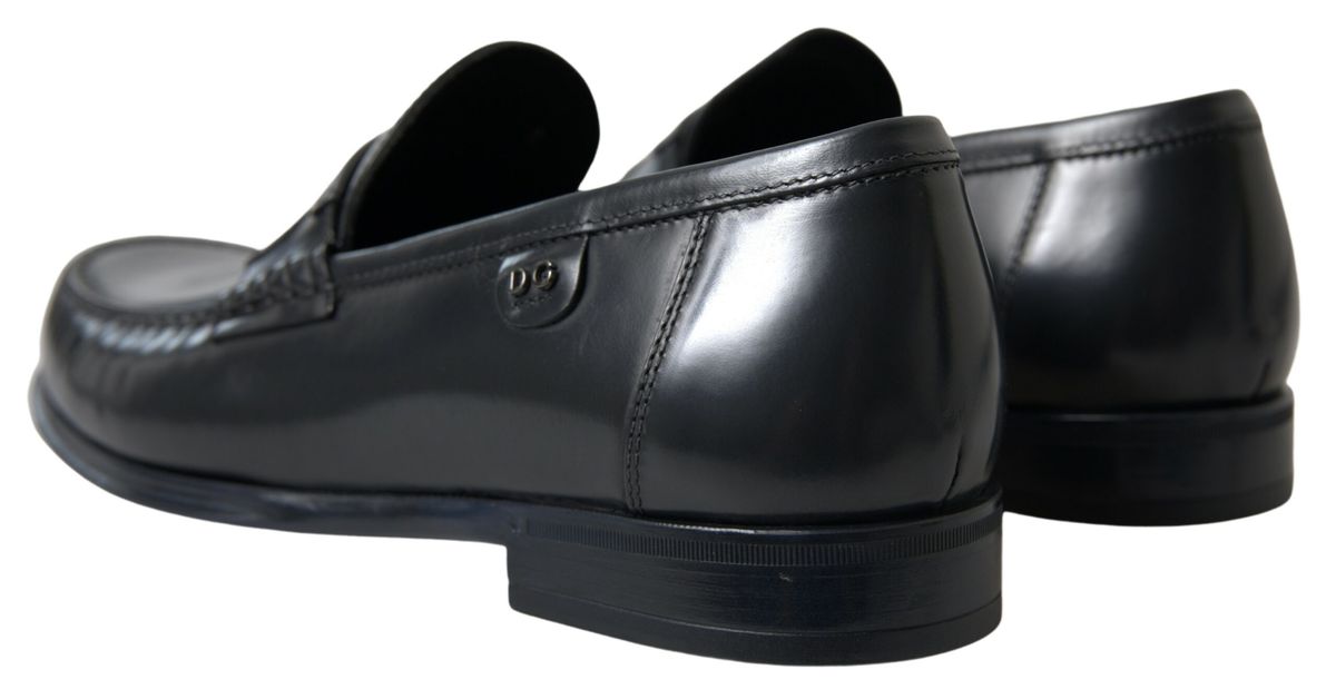 Elegant Black Leather Mens Loafers