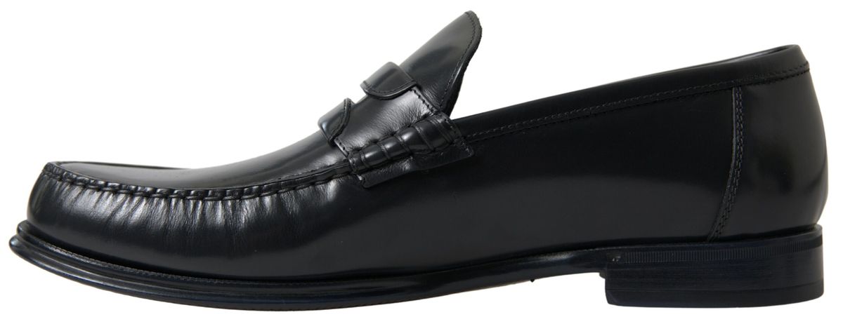 Elegant Black Leather Mens Loafers