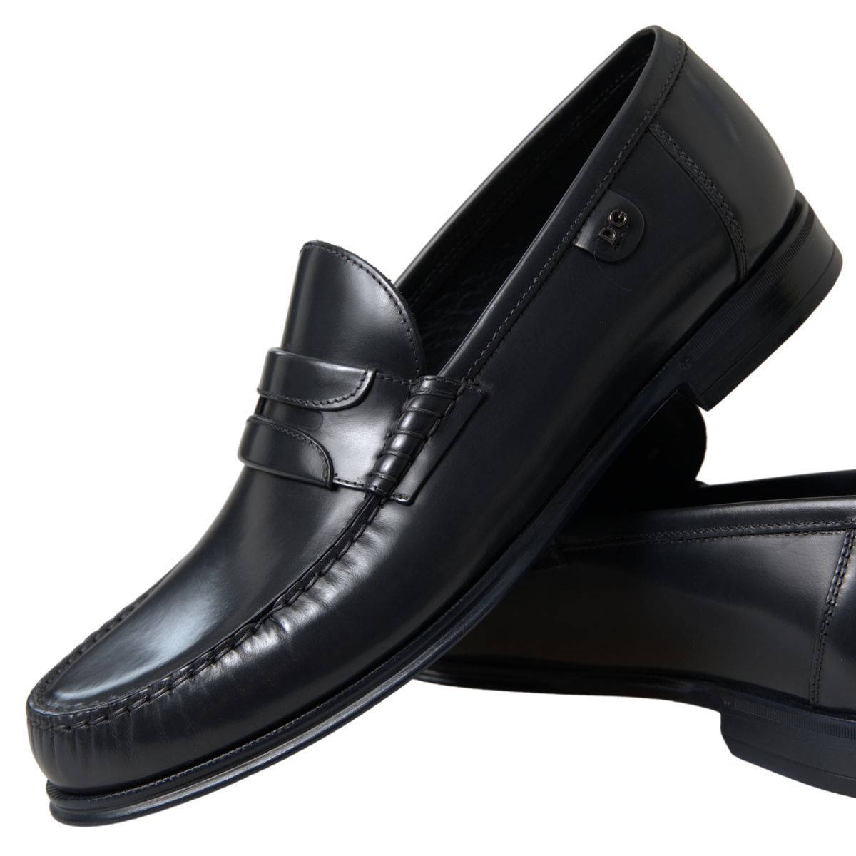 Elegant Black Leather Mens Loafers