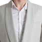 Silver Wool Silk 2 Piece Slim Fit Suit
