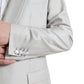 Silver Wool Silk 2 Piece Slim Fit Suit