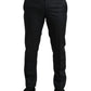 Black Slim Cotton Formal Dress Pants