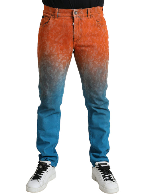 Multicolor Ombre Cotton Slim Fit Denim Jeans