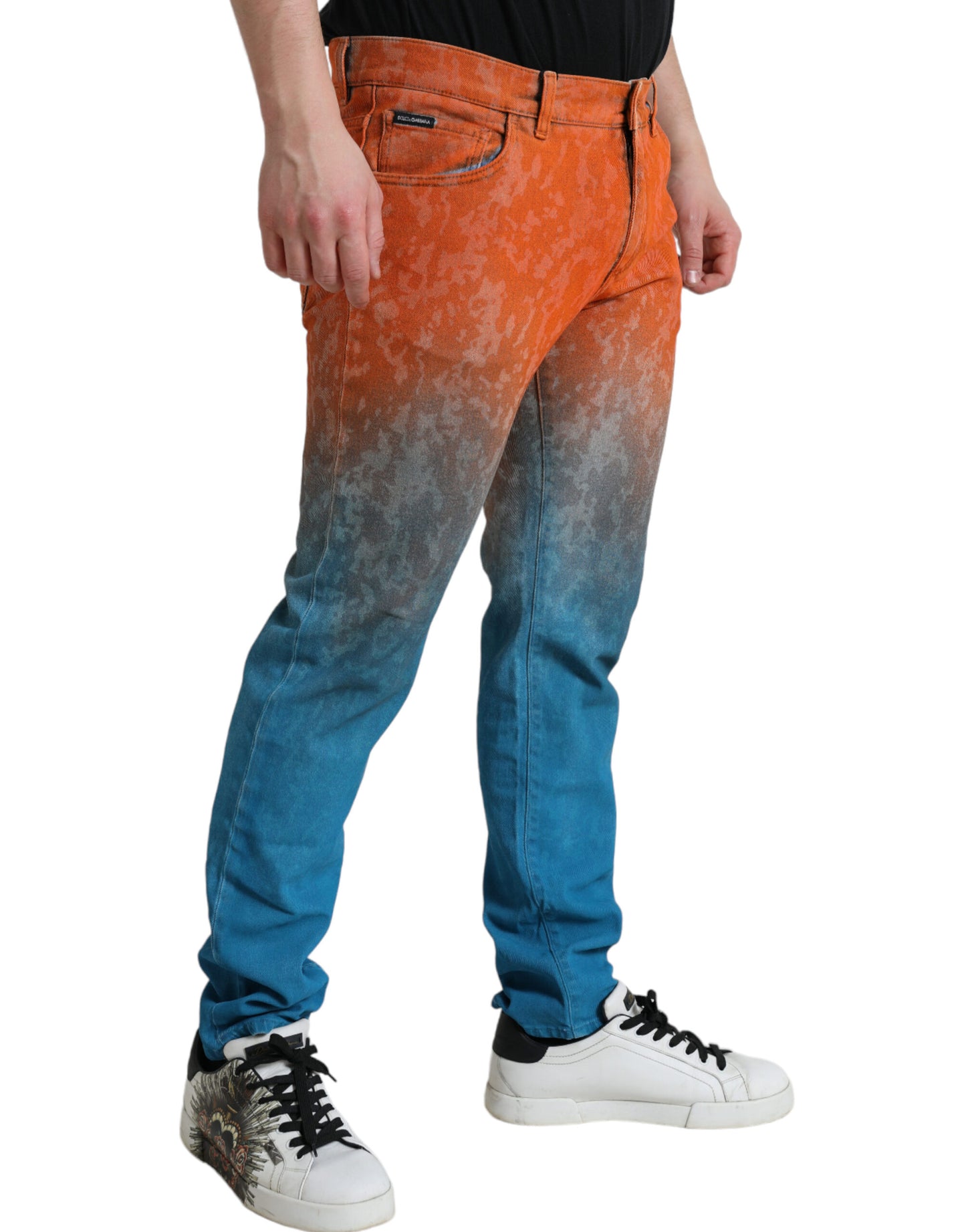 Multicolor Ombre Cotton Slim Fit Denim Jeans